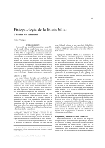 Fisiopatologia de la litiasis biliar: Cálculos de colesterol