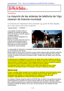 La mayoría de las antenas de telefonía de Vigo carecen de licencia