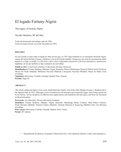 El legado Fortuny-Nigrin - Portal de revistas de la Universidad de