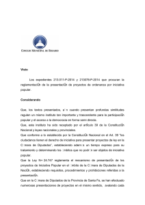 Iniciativa Popular - Concejo Municipal de Rosario
