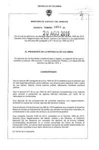 decreto 1664 del 20 de agosto de 2015