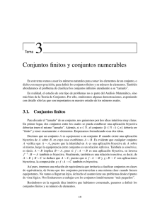 Tema 3: Conjuntos finitos y conjuntos numerables