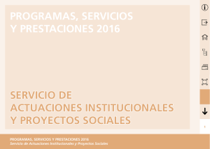 PROGRAMAS, SERVICIOS Y PRESTACIONES 2016 SERVICIO DE