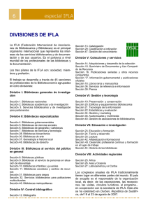 especial IFLA 6 DIVISIONES DE IFLA