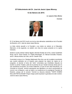 El Fallecimiento del Dr. José de Jesús López Monroy 12 de febrero