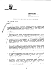RESOLUCIÓN DEL TRIBUNAL CONSTITUCIONAL Lima, 16 de
