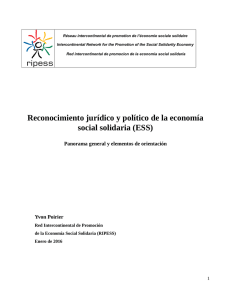 Reconocimiento jurídico y político de la economía social solidaria