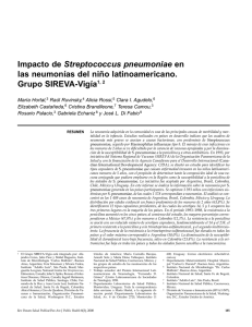 Impacto de Streptococcus pneumoniae en las neumonías del niño