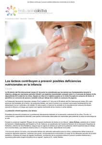 Los lácteos contribuyen a prevenir posibles deficiencias