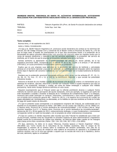 Telecom Argentina SA c/Prov. de Santa Fe s/acción declarativa de