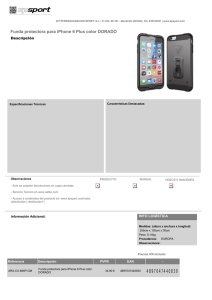 Funda protectora para iPhone 6 Plus color DORADO