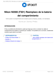 Nikon N2000 (F301) Reemplazo de la batería del compartimiento