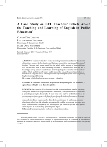 A Case Study on EFL Teachers` Beliefs About the Teaching and