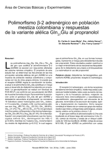 Polimorfismo p-2 adrenérgico en población mestiza colombiana y