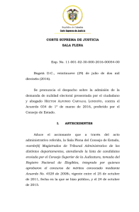 CORTE SUPREMA DE JUSTICIA SALA PLENA Exp. No. 11-001