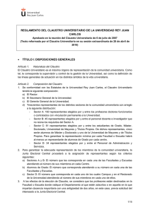 Reglamento del Claustro Universitario de la Unversidad Rey Juan