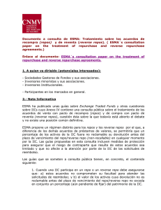 Documento a consulta de ESMA: Tratamiento sobre los acuerdos de