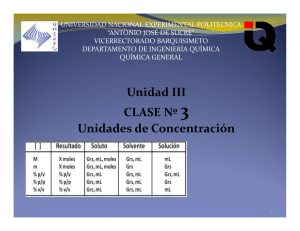 Unidad III CLASE Nº 3 Unidades de Concentración