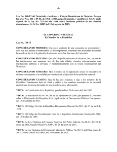 Ley 140-15. - Colegio Dominicano de Notarios