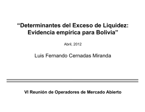 Determinantes del exceso de liquidez: evidencia empírica para Bolivia