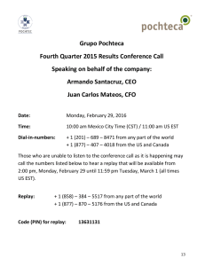 Grupo Pochteca Fourth Quarter 2015 Results Conference Call
