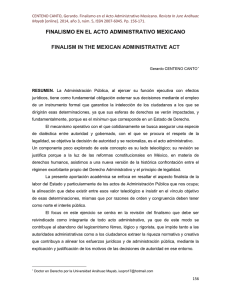 Finalismo en el Acto Administrativo Mexicano.