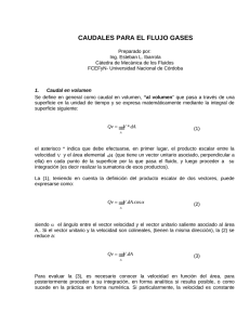 Caudales para flujo de gases - Universidad Nacional de Córdoba