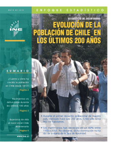 EVOLUCIÓN DE LA POBLACIÓN DE CHILE EN LOS ÚLTIMOS 200