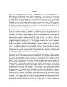 1 Editorial En su carta al periodista Eugenio Scalfari – fundador del