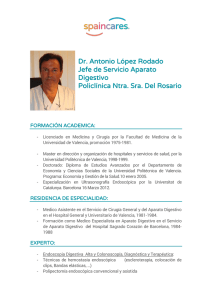 Dr. Antonio López Rodado Jefe de Servicio Aparato Digestivo