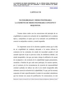 CAPITULO VII NO EXIGIBILIDAD Y MIEDO