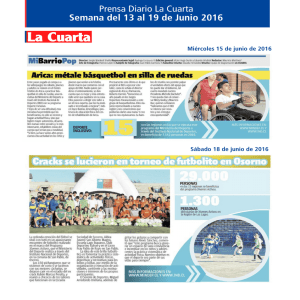 Prensa Diario La Cuarta Semana del 13 al 19 de Junio 2016