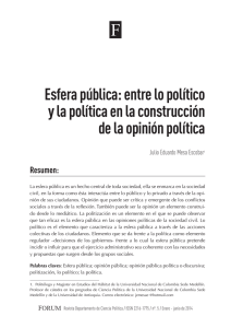 Esfera pública: entre lo político y la política en la construcción