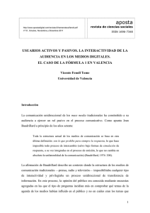 USUARIOS ACTIVOS Y PASIVOS. LA INTERACTIVIDAD DE LA