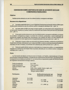 convención sobre asistencia en caso de accidente nuclear o