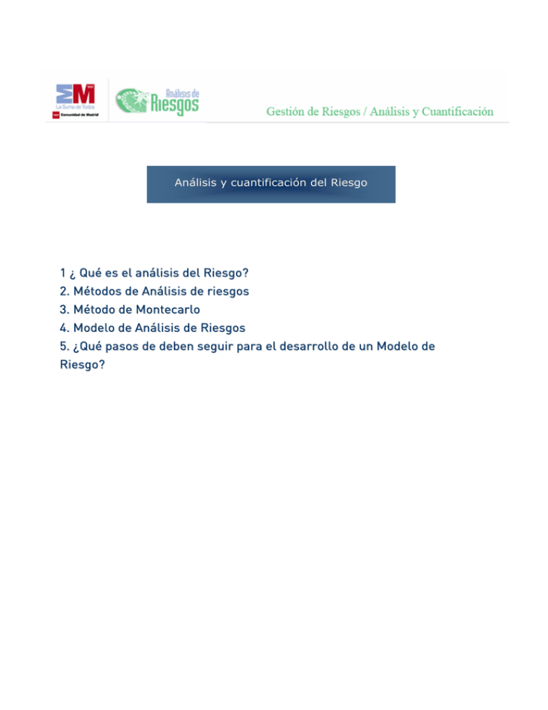 2 Métodos de Análisis de riesgos 3 Método de Montecarlo 4