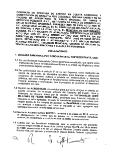 CALIDAD DE, ACREDITANTE, EL BANCO NACIONAL DE OBRAS Y