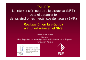 TALLER: La intervención neurorreflejoterápica (NRT) para el