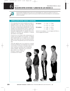 relación entre estatura y longitud de los huesos