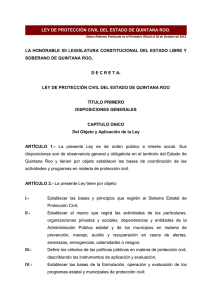 Ley de Protección Civil del Estado de Quintana Roo