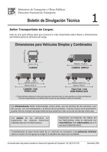 Caracterizacion de camiones de acuerdo al MTOP