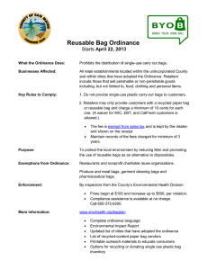 Reusable Bag Ordinance