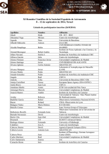 Lista de participantes - SEA | Sociedad Española de Astronomía