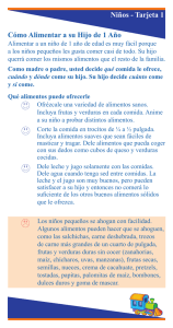 Nutrition Education Child Card #1 - Spanish