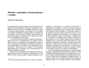 Distritos y municipios, circunscripciones y estados