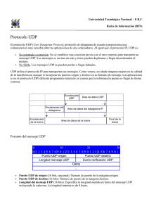 Protocolo UDP - Universidad Tecnológica Nacional
