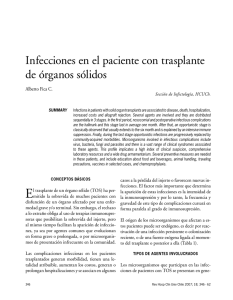 Infecciones en el paciente con trasplante de órganos sólidos