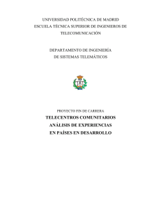 Telecentros Comunitarios: análisis de experiencias en países en