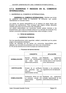 U.T.2. BARRERAS Y RIESGOS EN EL COMERCIO INTERNACIONAL.