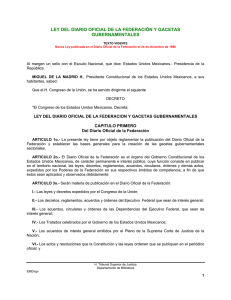 Ley del Diario Oficial de la Federación y Gacetas Gubernamentales